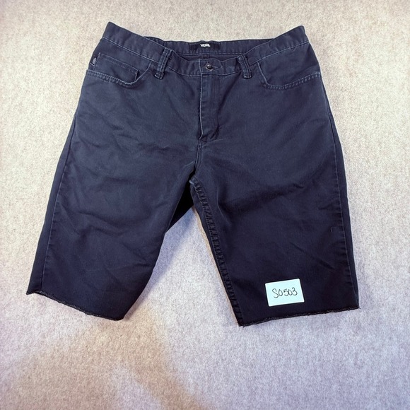 Vans Other - Vans Mens Black Denim Cut Off Shorts Size 34 VN000JYBBLK Skate Casual